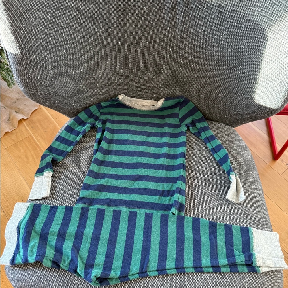 GAP Kids Green and Blue Striped Pajama Set